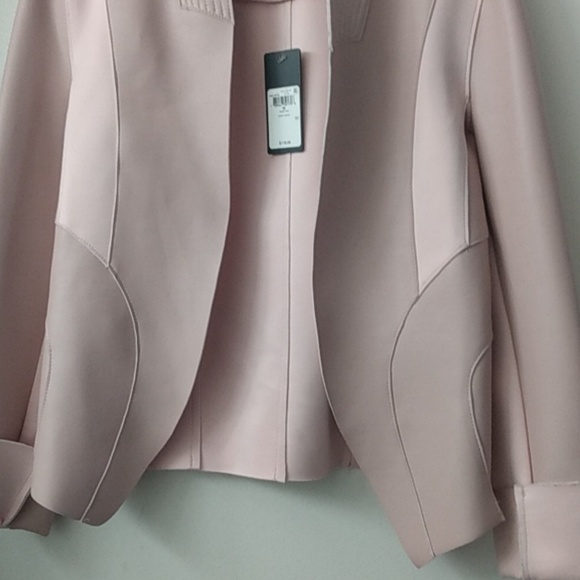 Guess open front cuffed sleeve light pink leather jacket - Picture 1 of 11